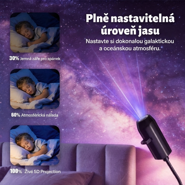 🗼 NOVÁ GENERACE CHYTRÉ HD PROJEKCE Chytrý dynamický 5D holografický noční projektor